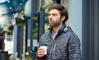 Cutter & Buck Men's Rainier Recycled Insulated Printed Puffer Full Zip Jacket