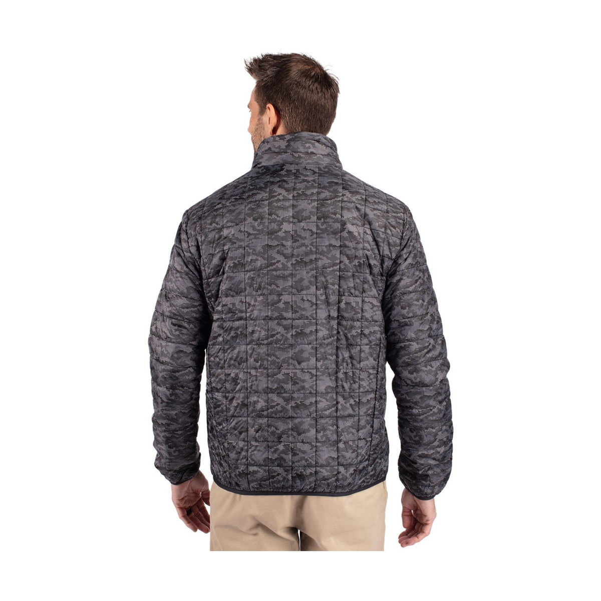 Cutter & Buck Men's Rainier Recycled Insulated Printed Puffer Full Zip Jacket