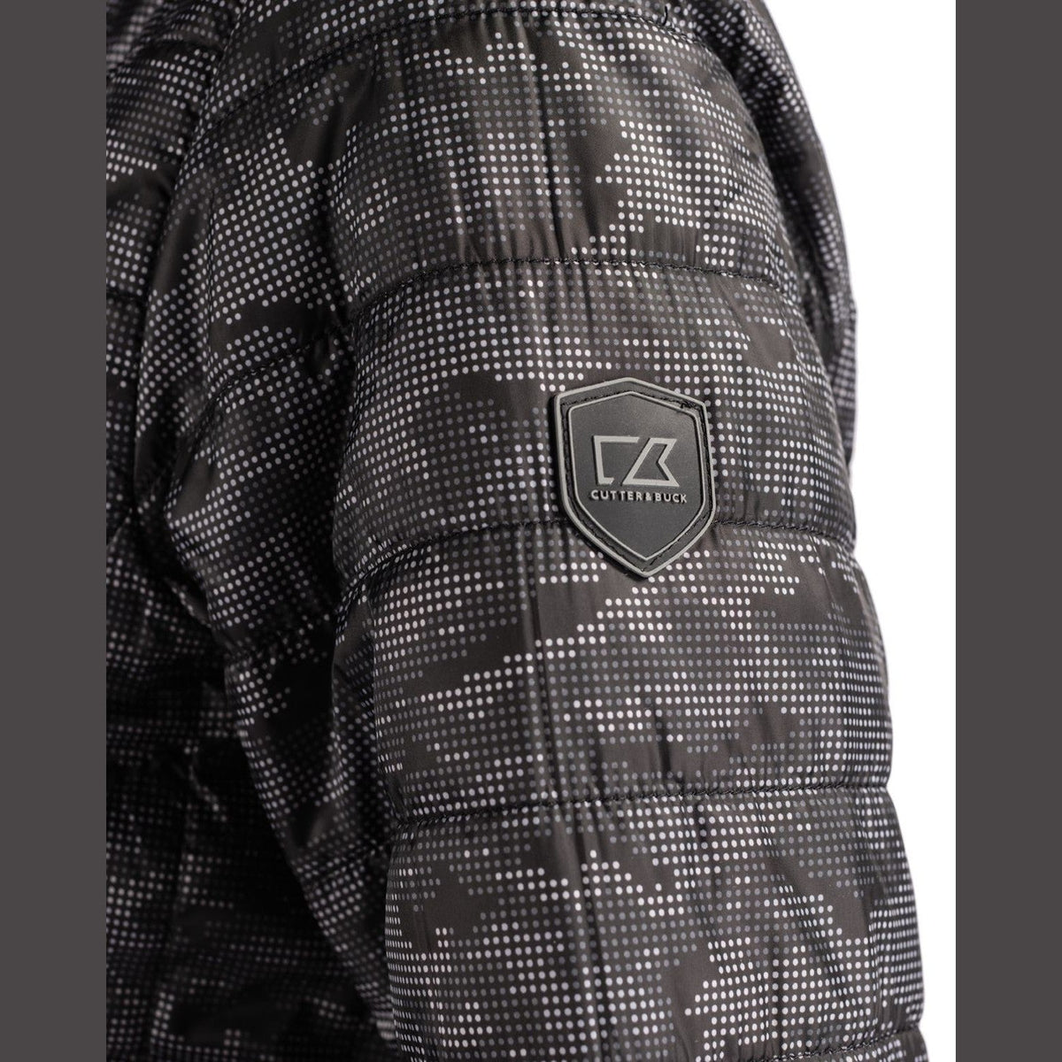 Cutter & Buck Men's Rainier Recycled Insulated Printed Puffer Full Zip Jacket