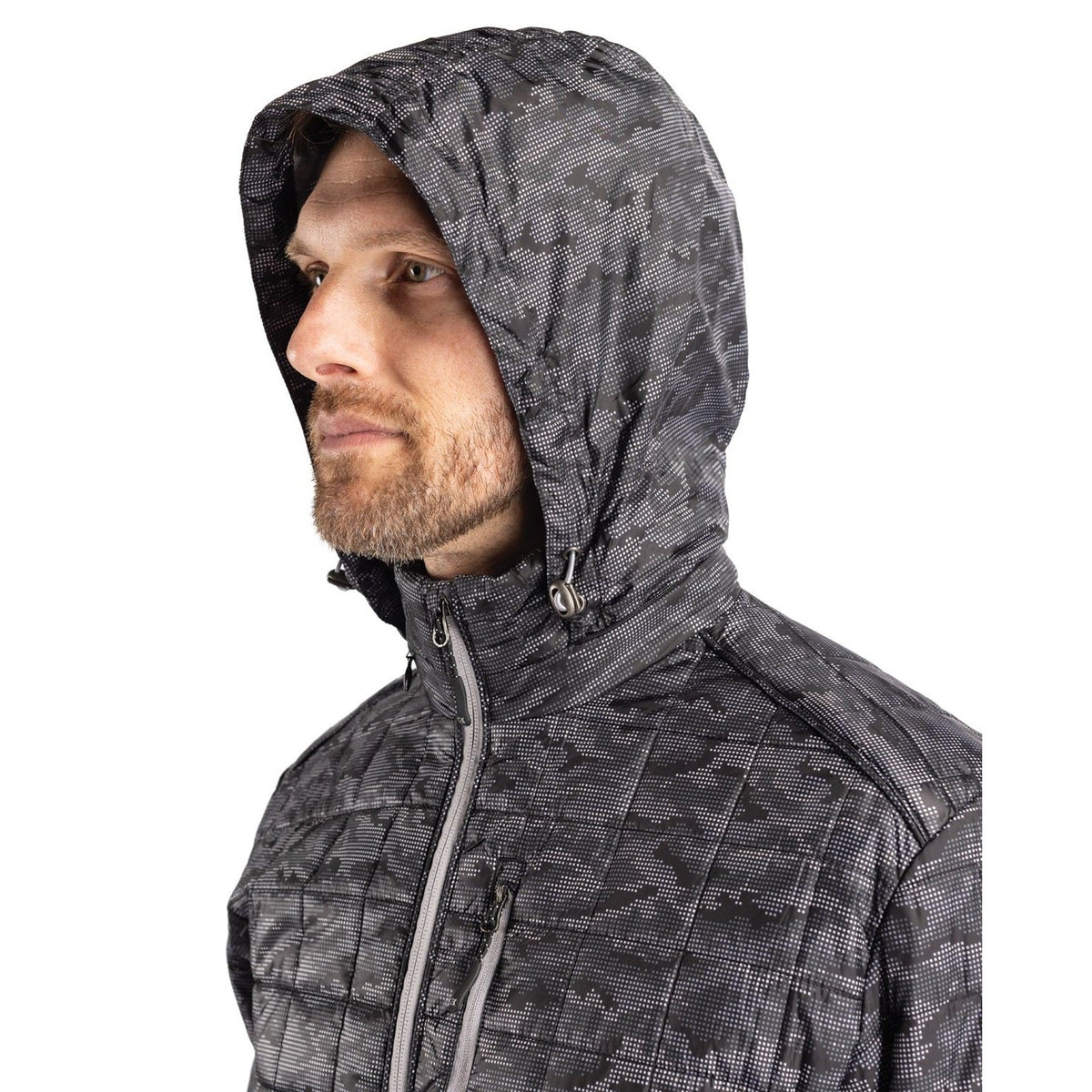 Cutter & Buck Men's Rainier Recycled Insulated Printed Puffer Full Zip Jacket