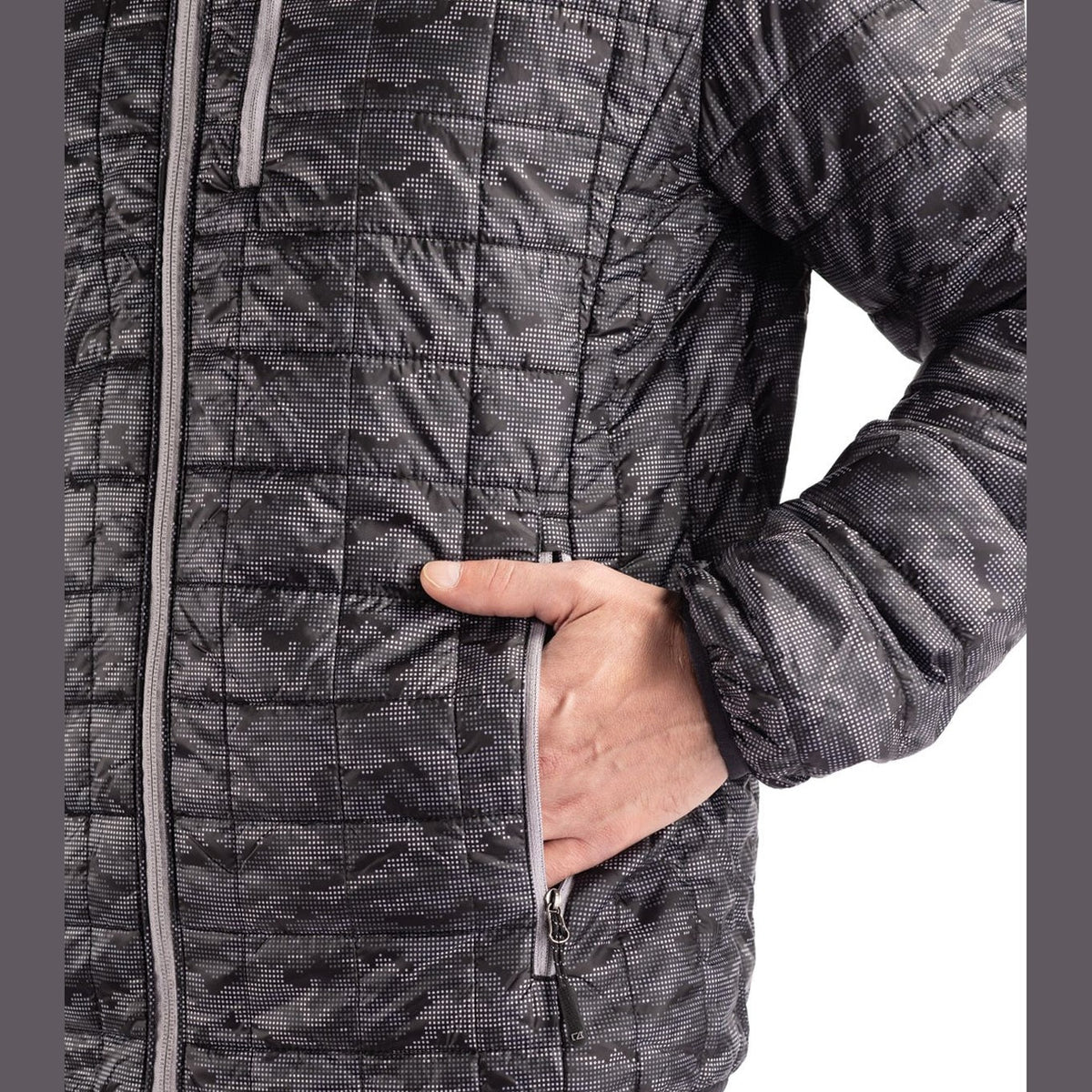 Cutter & Buck Men's Rainier Recycled Insulated Printed Puffer Full Zip Jacket