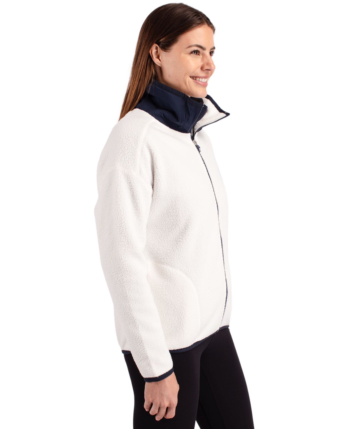 Cutter & Buck Women's Cascade Epic Comfort Recycled Sherpa Fleece Full Zip Jacket