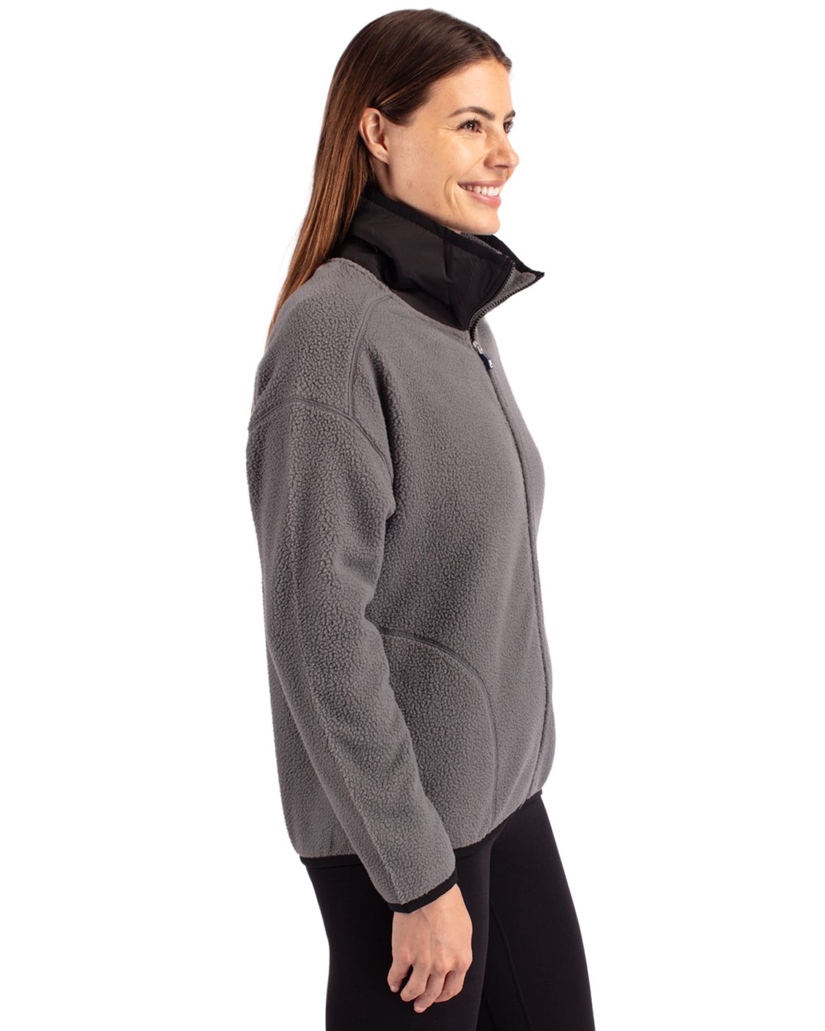 Cutter & Buck Women's Cascade Epic Comfort Recycled Sherpa Fleece Full Zip Jacket