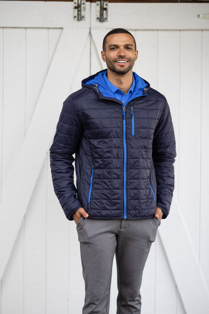 Cutter & Buck Men's Rainier Recycled Insulated Puffer Full Zip Hooded Jacket Jacket