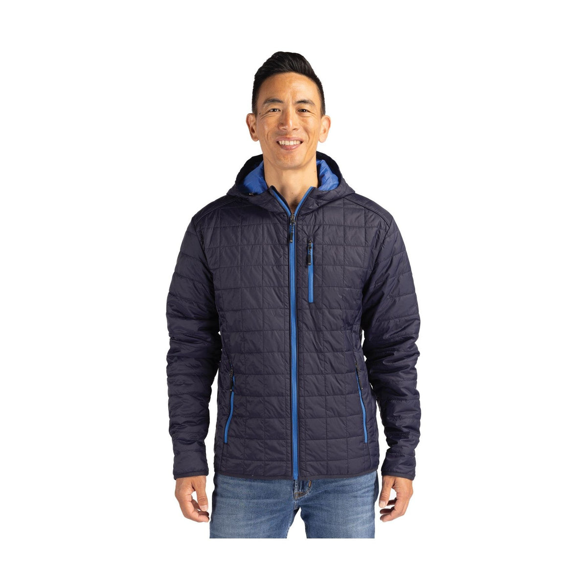 Cutter & Buck Men's Rainier Recycled Insulated Puffer Full Zip Hooded Jacket Jacket