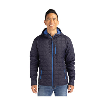 Cutter & Buck Men's Rainier Recycled Insulated Puffer Full Zip Hooded Jacket Jacket