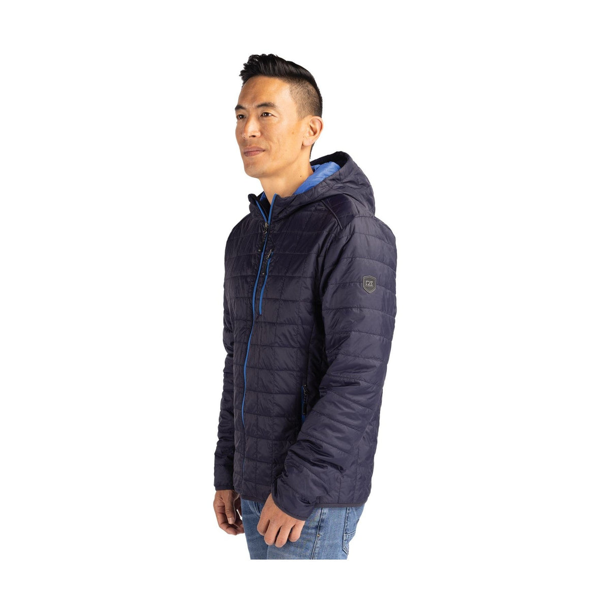 Cutter & Buck Men's Rainier Recycled Insulated Puffer Full Zip Hooded Jacket Jacket