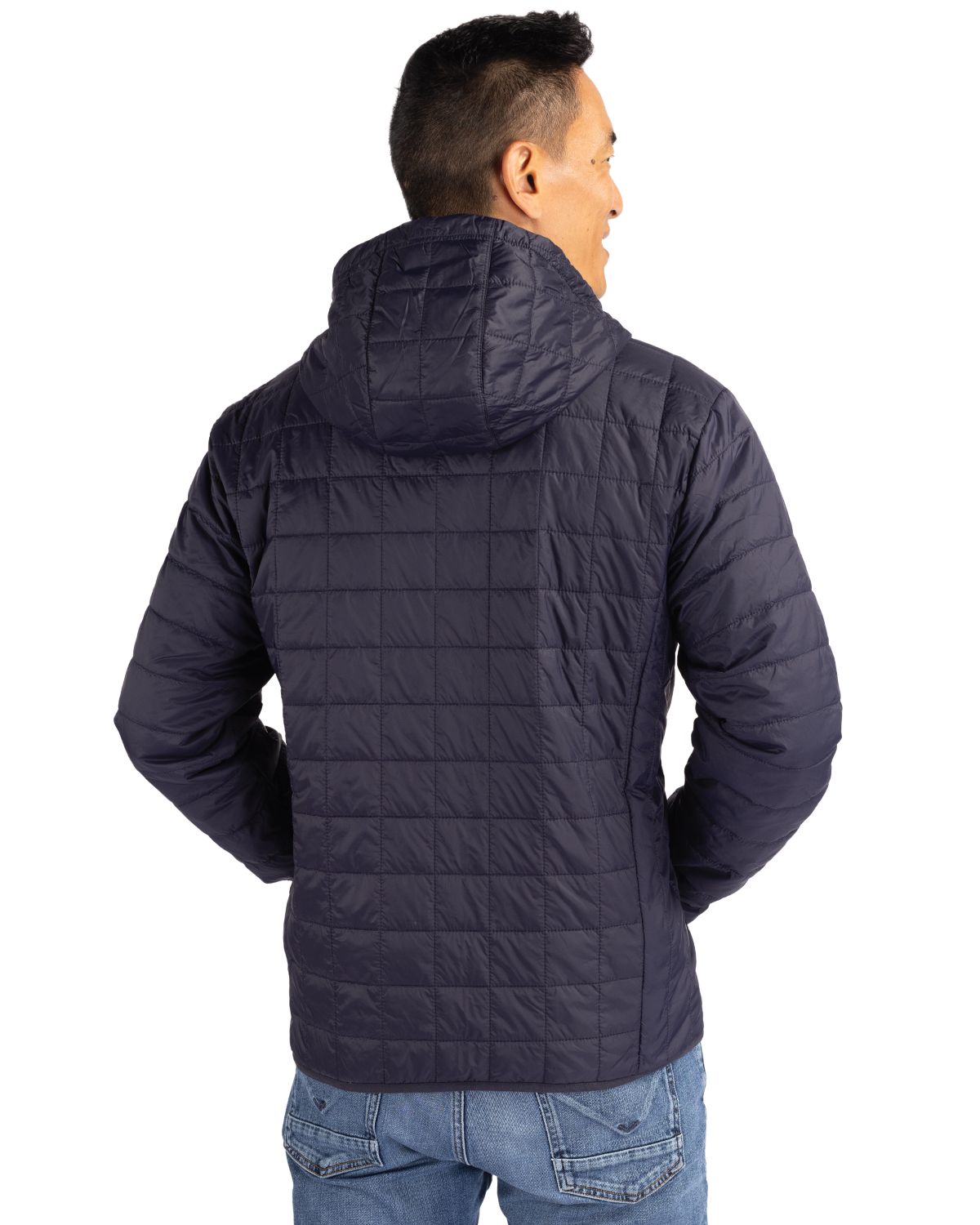 Cutter & Buck Men's Rainier Recycled Insulated Puffer Full Zip Hooded Jacket Jacket