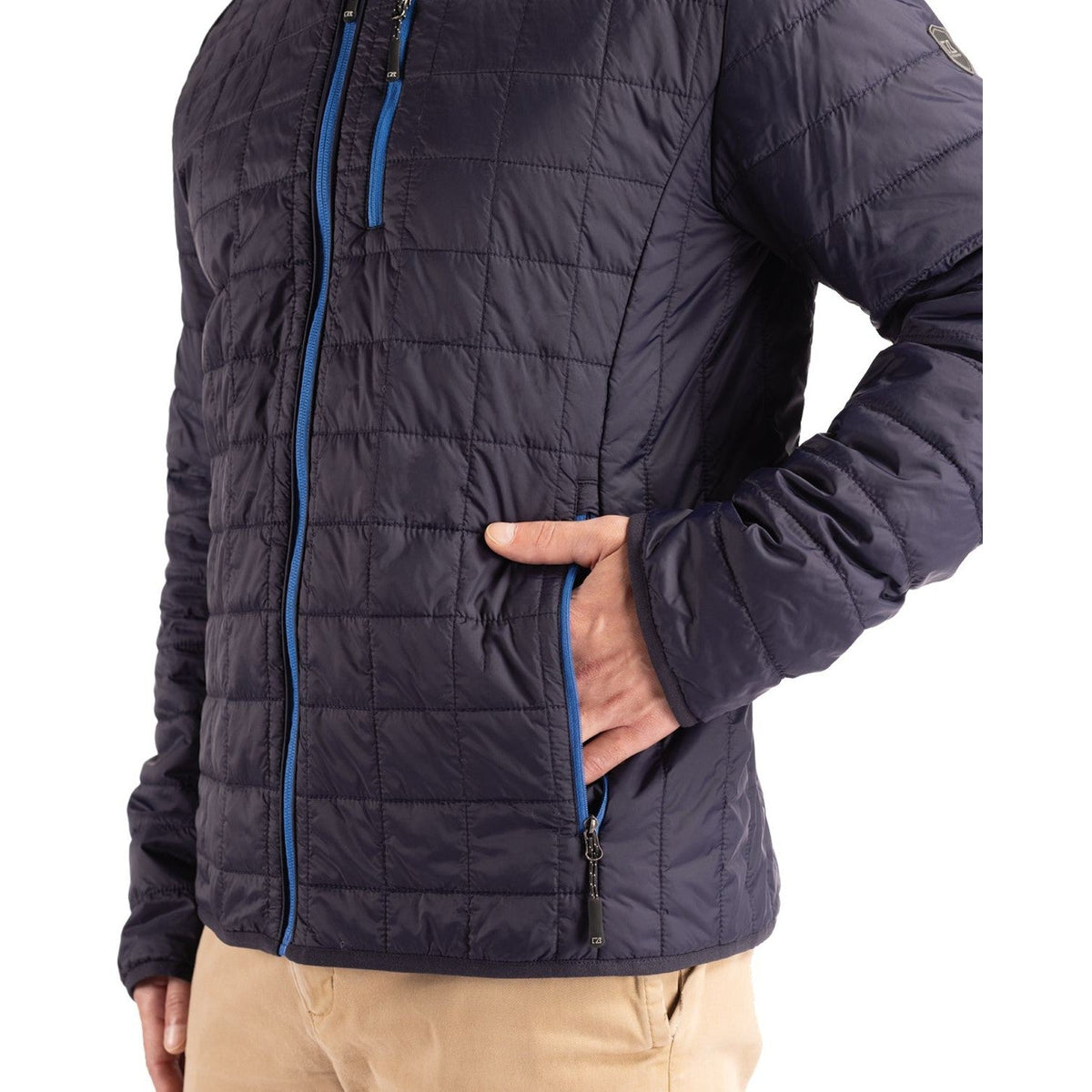 Cutter & Buck Men's Rainier Recycled Insulated Puffer Full Zip Hooded Jacket Jacket