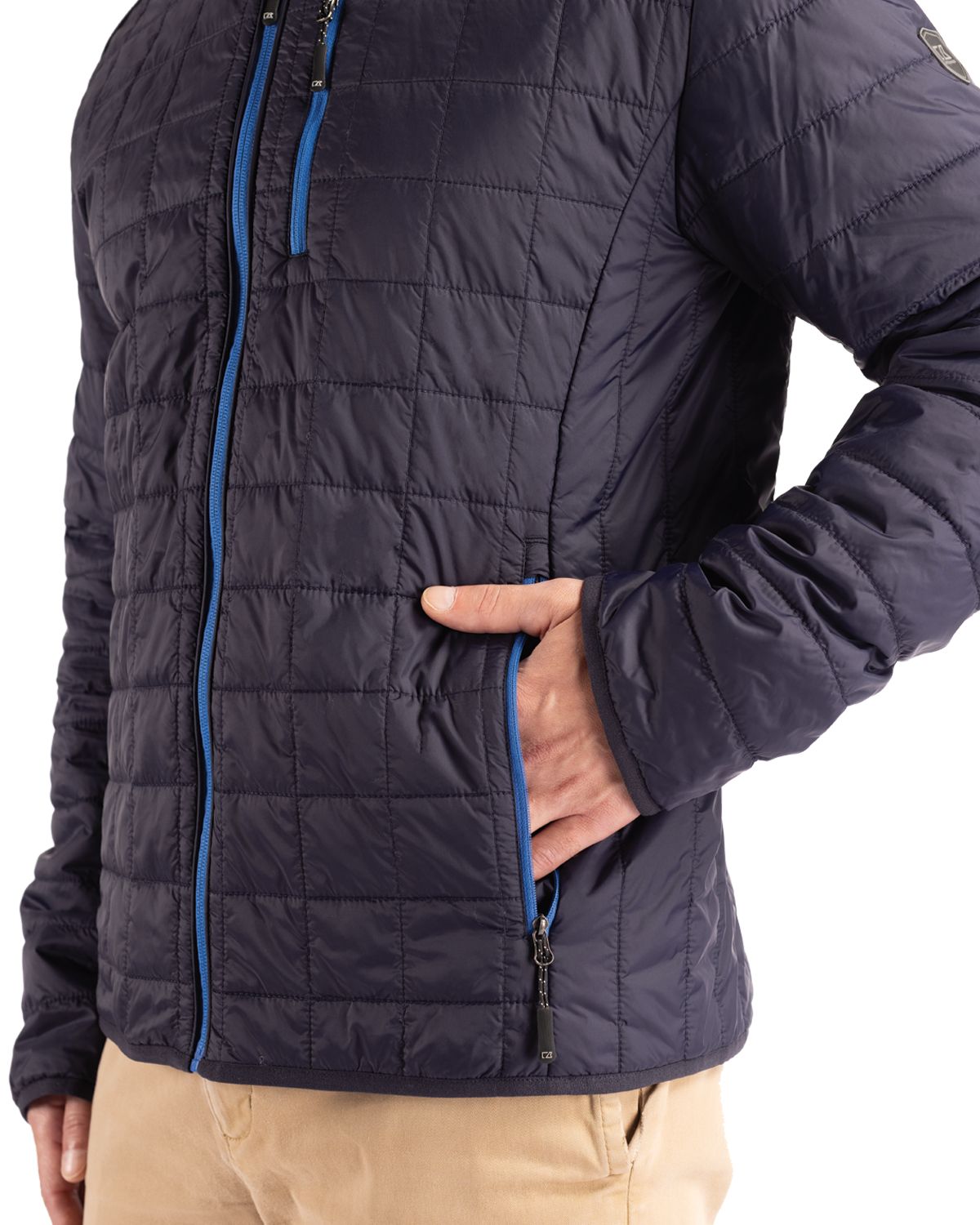 Cutter & Buck Men's Rainier Recycled Insulated Puffer Full Zip Hooded Jacket Jacket
