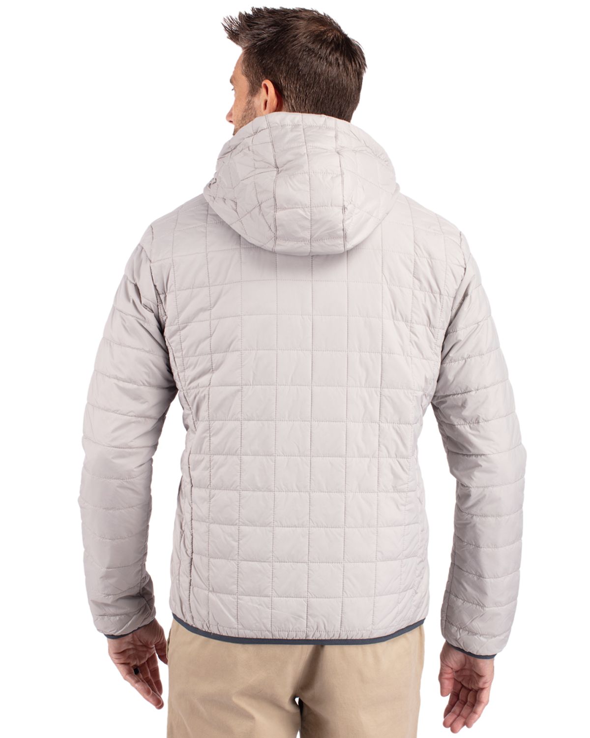 Cutter & Buck Men's Rainier Recycled Insulated Puffer Full Zip Hooded Jacket Jacket