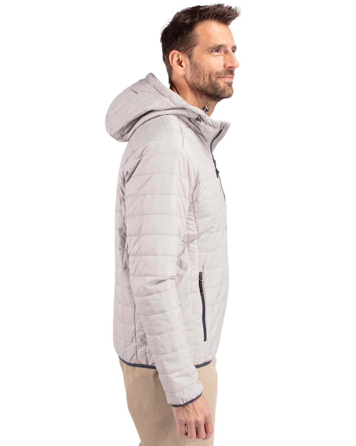 Cutter & Buck Men's Rainier Recycled Insulated Puffer Full Zip Hooded Jacket Jacket