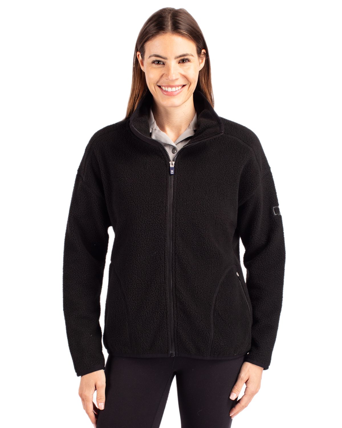 Cutter & Buck Women's Cascade Epic Comfort Recycled Sherpa Fleece Full Zip Jacket