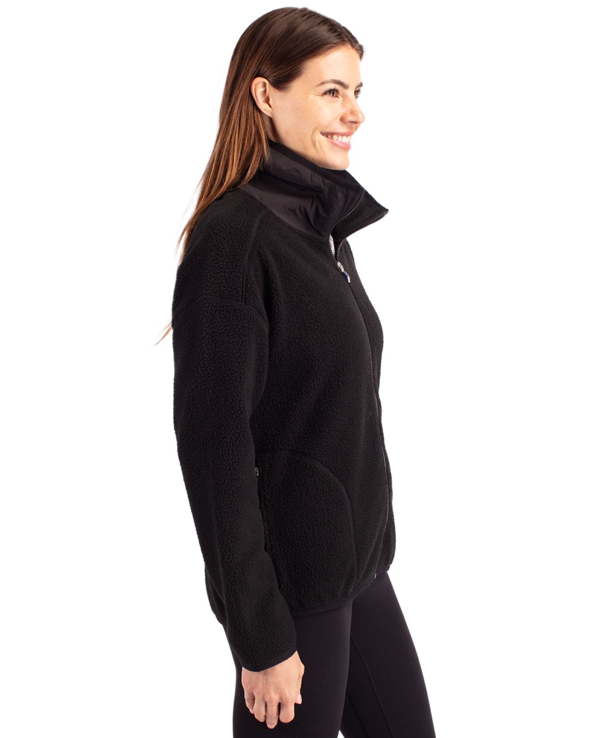 Cutter & Buck Women's Cascade Epic Comfort Recycled Sherpa Fleece Full Zip Jacket