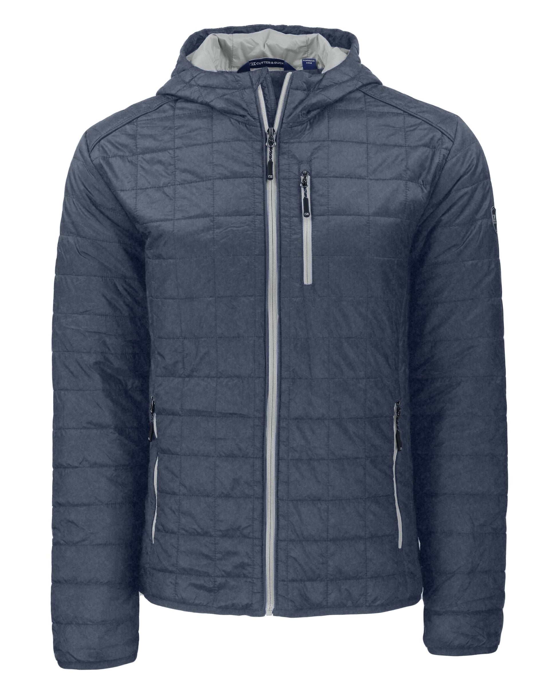 Cutter & Buck Men's Rainier Recycled Insulated Puffer Full Zip Hooded Jacket Jacket