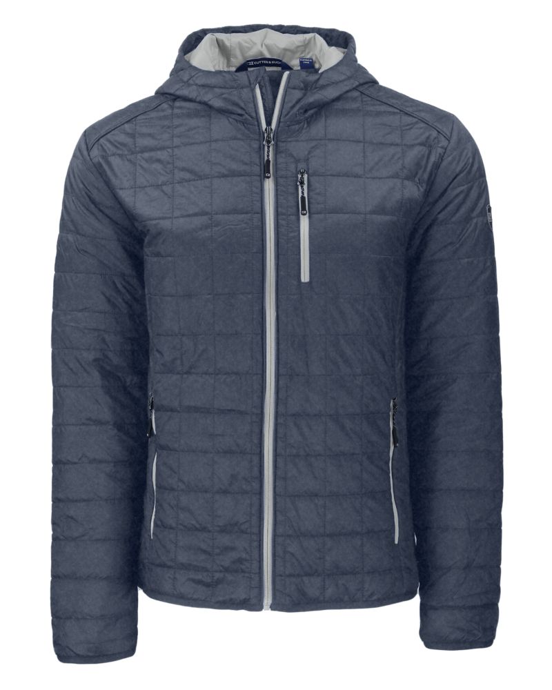 Cutter & Buck Men's Rainier Recycled Insulated Puffer Full Zip Hooded Jacket Jacket