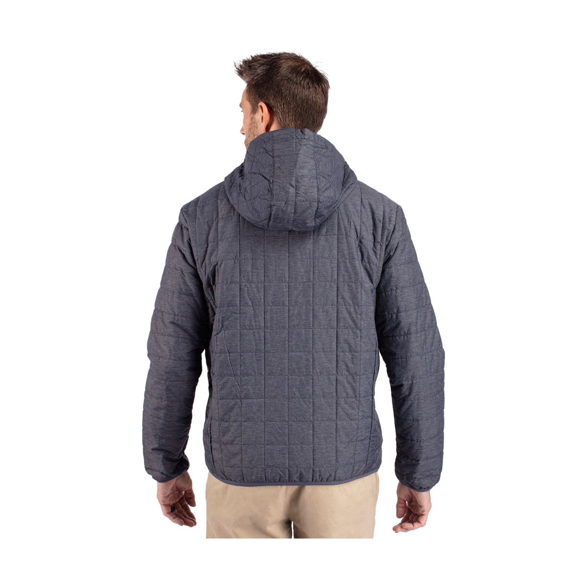 Cutter & Buck Men's Rainier Recycled Insulated Puffer Full Zip Hooded Jacket Jacket