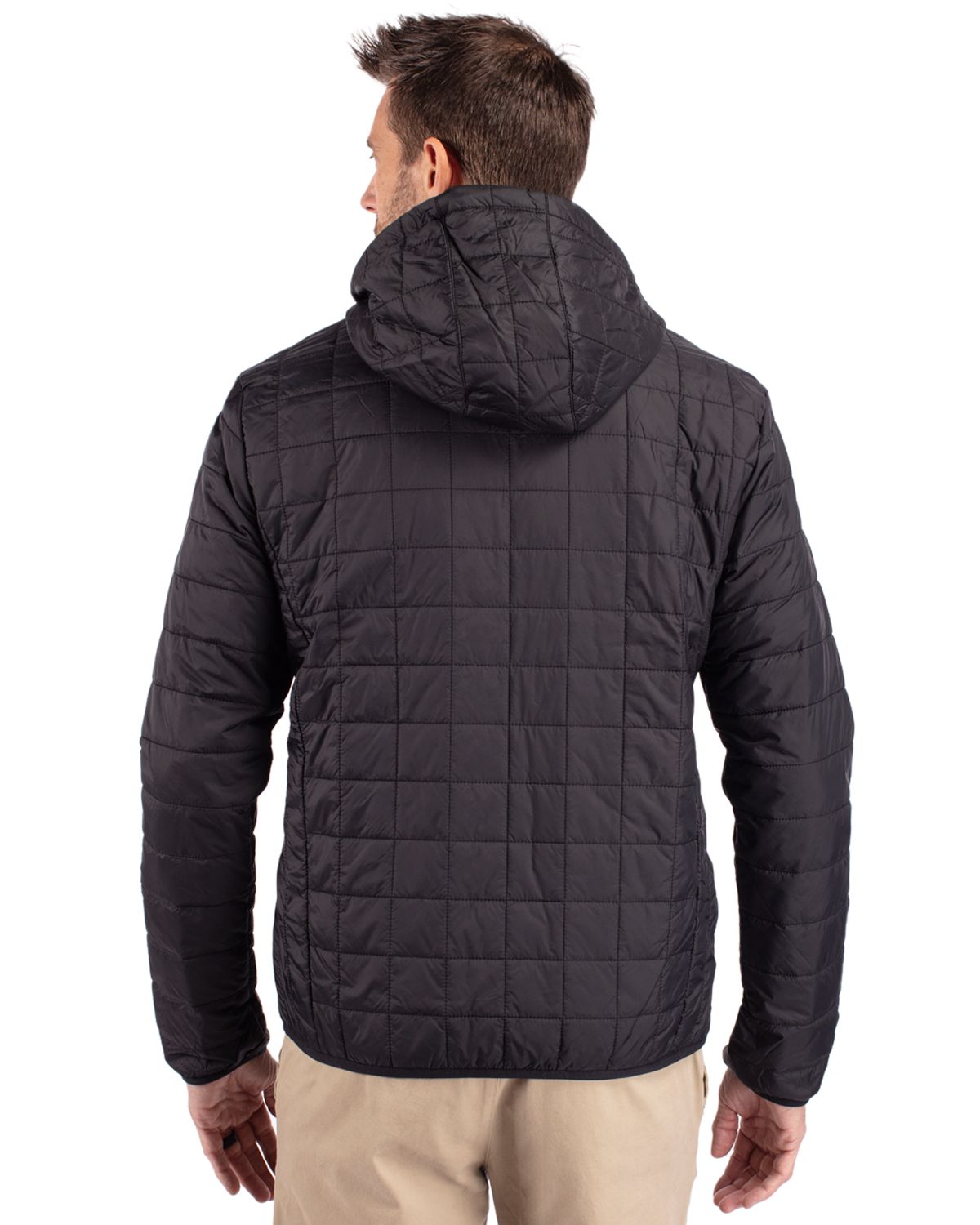 Cutter & Buck Men's Rainier Recycled Insulated Puffer Full Zip Hooded Jacket Jacket