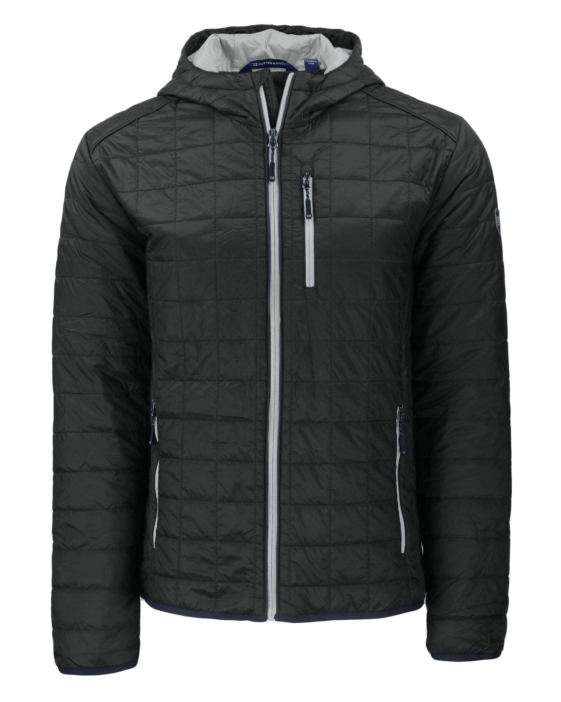 Cutter & Buck Men's Rainier Recycled Insulated Puffer Full Zip Hooded Jacket Jacket