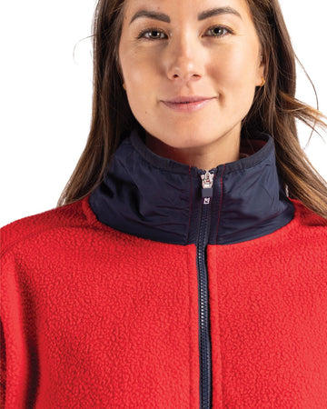 Cutter & Buck Women's Cascade Epic Comfort Recycled Sherpa Fleece Full Zip Jacket