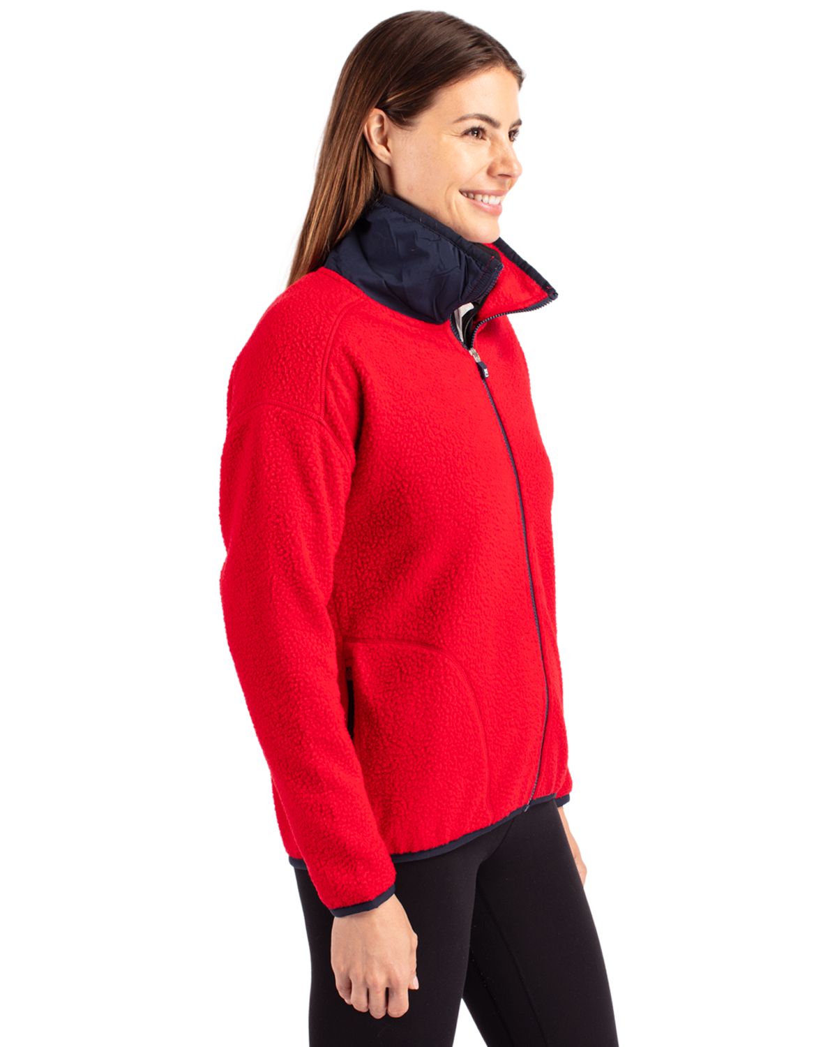 Cutter & Buck Women's Cascade Epic Comfort Recycled Sherpa Fleece Full Zip Jacket