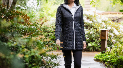 Cutter & Buck Women's Rainier Recycled Insulated Puffer Full Zip Hooded Long Coat