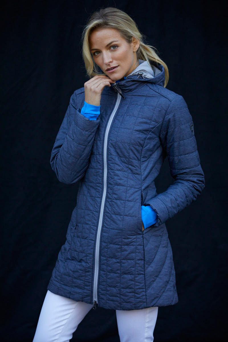Cutter & Buck Women's Rainier Recycled Insulated Puffer Full Zip Hooded Long Coat