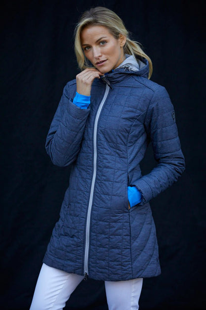 Cutter & Buck Women's Rainier Recycled Insulated Puffer Full Zip Hooded Long Coat