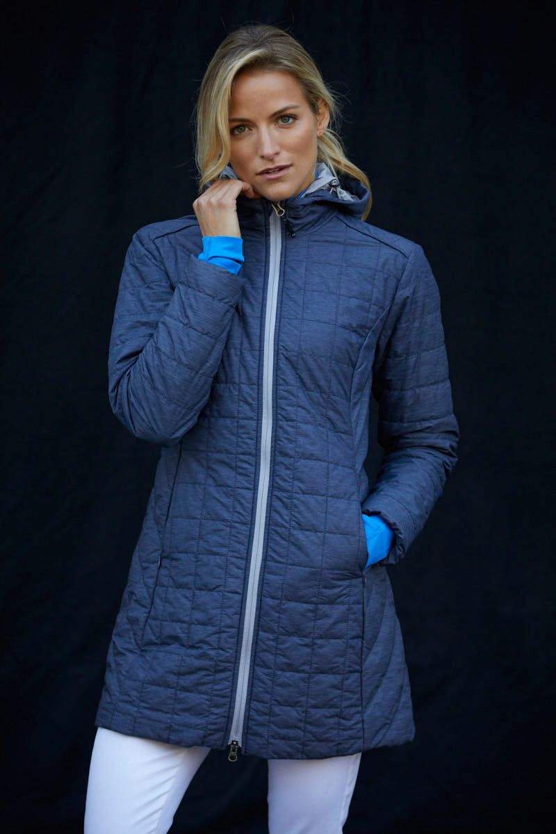 Cutter & Buck Women's Rainier Recycled Insulated Puffer Full Zip Hooded Long Coat
