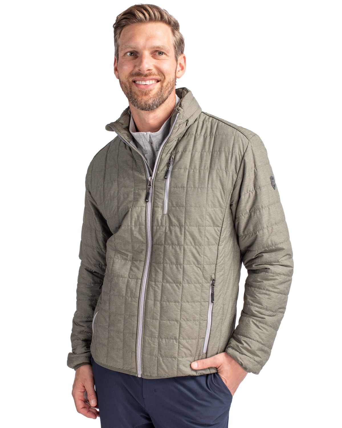 Cutter & Buck Men's Rainier Recycled Insulated Puffer Full Zip Jacket