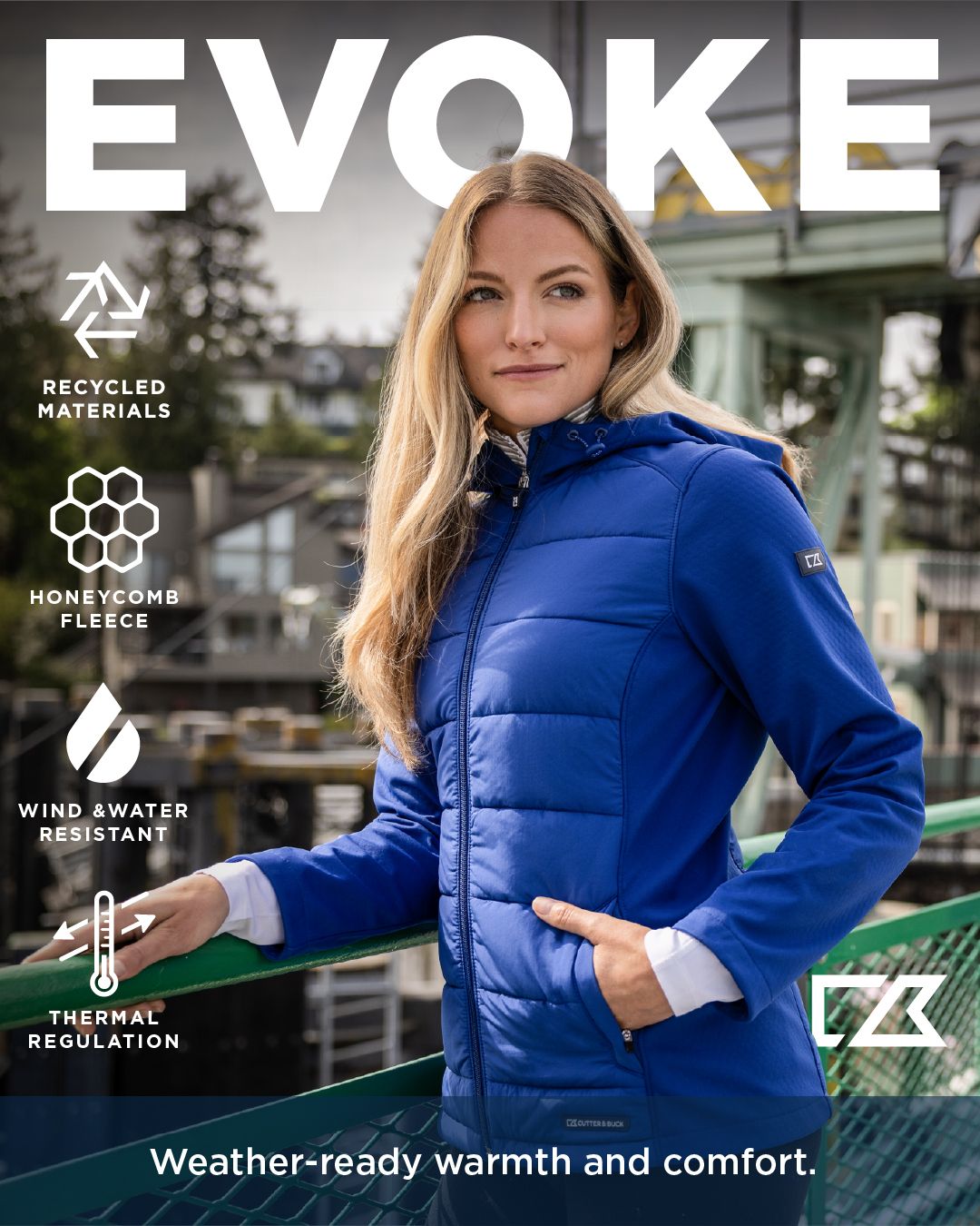 Cutter & Buck Men's Evoke Hybrid Full Zip Jacket
