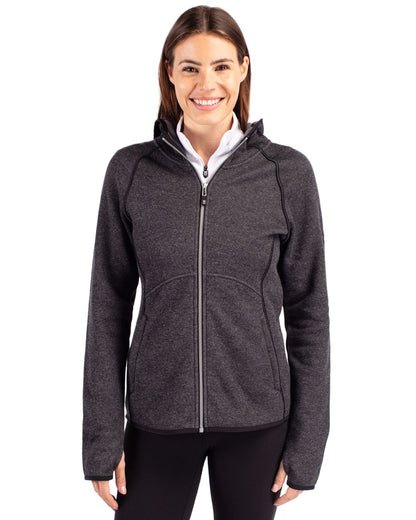 Cutter & Buck Women's Mainsail Sweater-Knit Full Zip Hooded Jacket