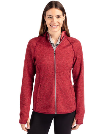 Cutter & Buck Women's Mainsail Sweater-Knit Full Zip Hooded Jacket
