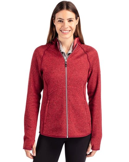 Cutter & Buck Women's Mainsail Sweater-Knit Full Zip Hooded Jacket