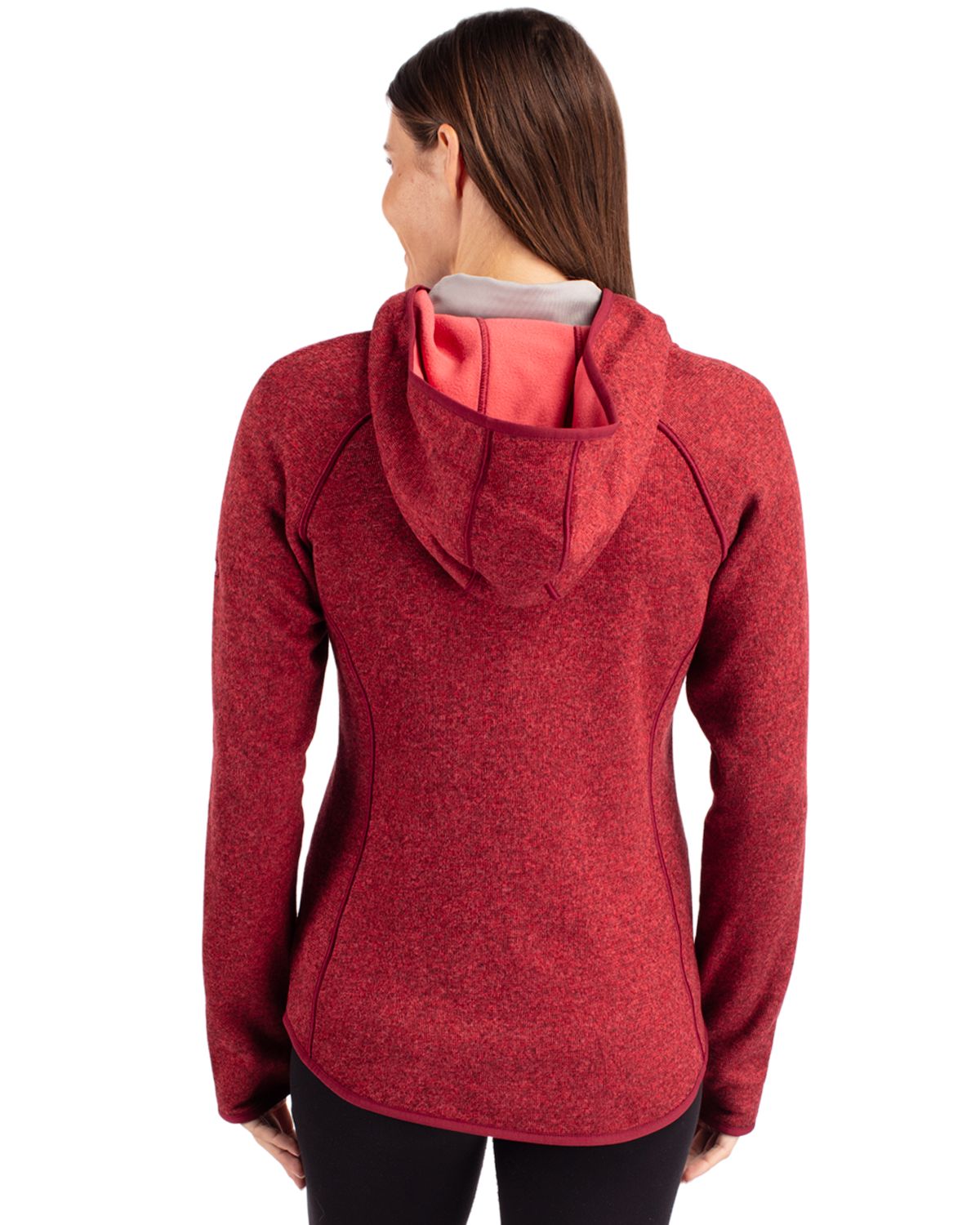 Cutter & Buck Women's Mainsail Sweater-Knit Full Zip Hooded Jacket