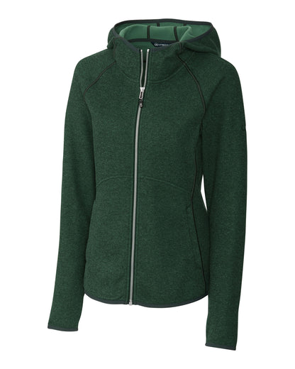 Cutter & Buck Women's Mainsail Sweater-Knit Full Zip Hooded Jacket