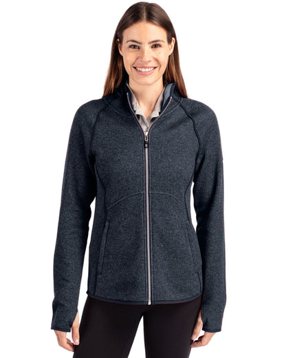 Cutter & Buck Women's Mainsail Sweater-Knit Full Zip Hooded Jacket