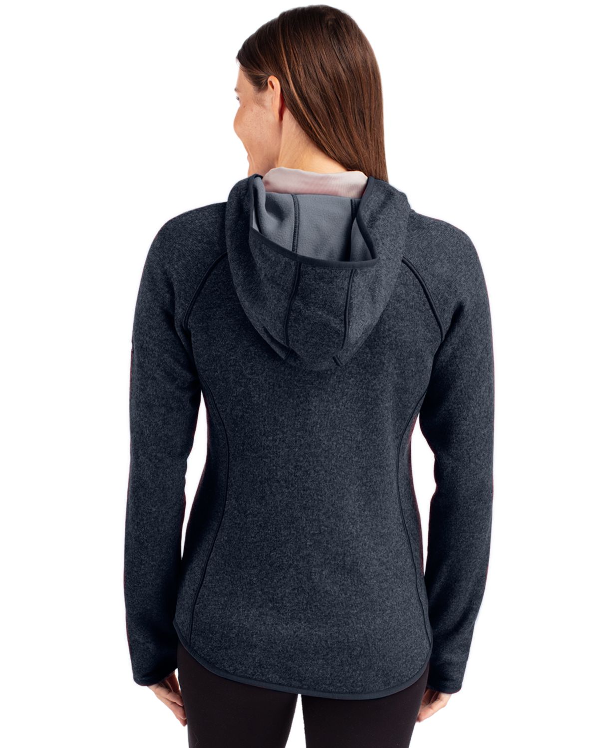 Cutter & Buck Women's Mainsail Sweater-Knit Full Zip Hooded Jacket
