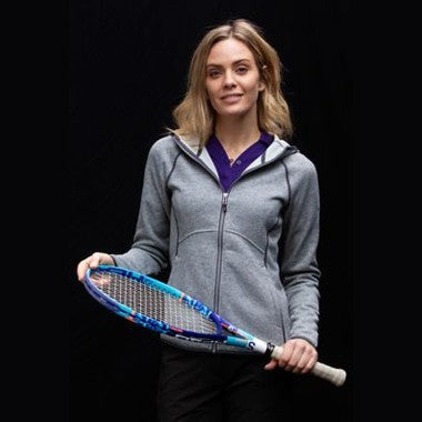 Cutter & Buck Women's Mainsail Sweater-Knit Full Zip Hooded Jacket