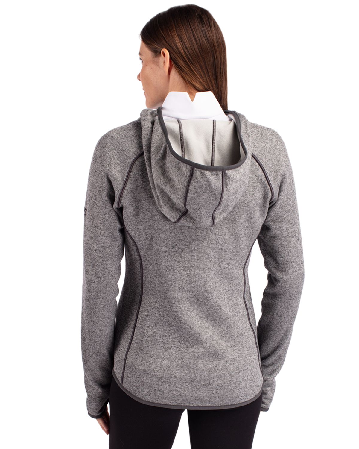 Cutter & Buck Women's Mainsail Sweater-Knit Full Zip Hooded Jacket