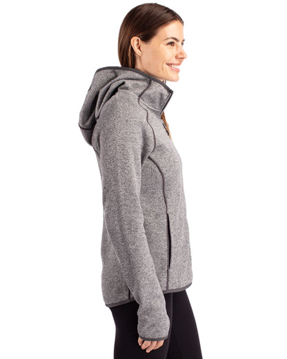 Cutter & Buck Women's Mainsail Sweater-Knit Full Zip Hooded Jacket