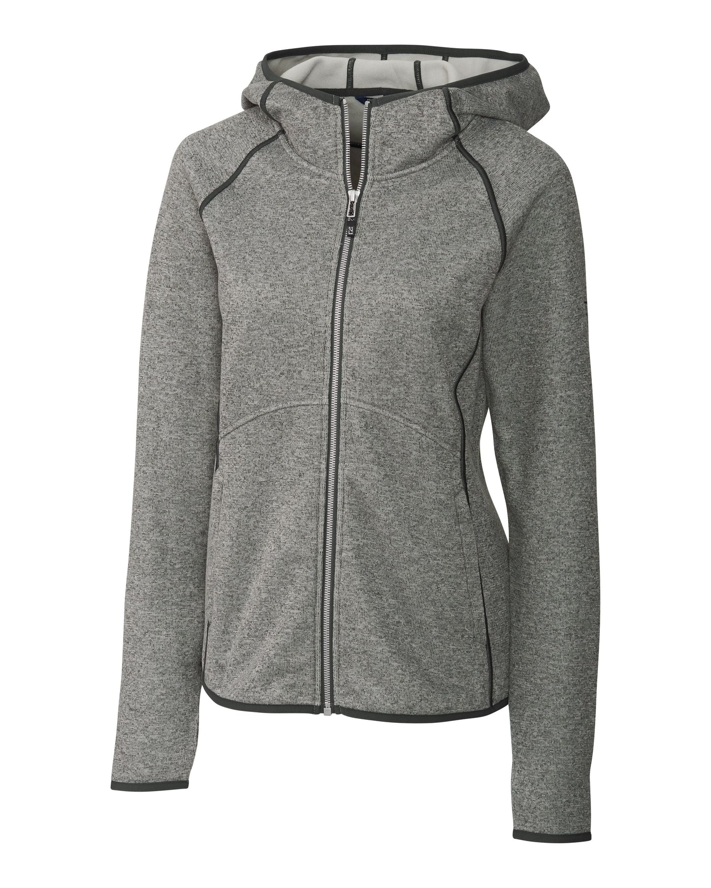 Cutter & Buck Women's Mainsail Sweater-Knit Full Zip Hooded Jacket