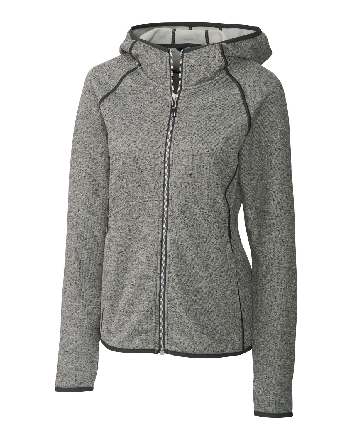 Cutter & Buck Women's Mainsail Sweater-Knit Full Zip Hooded Jacket