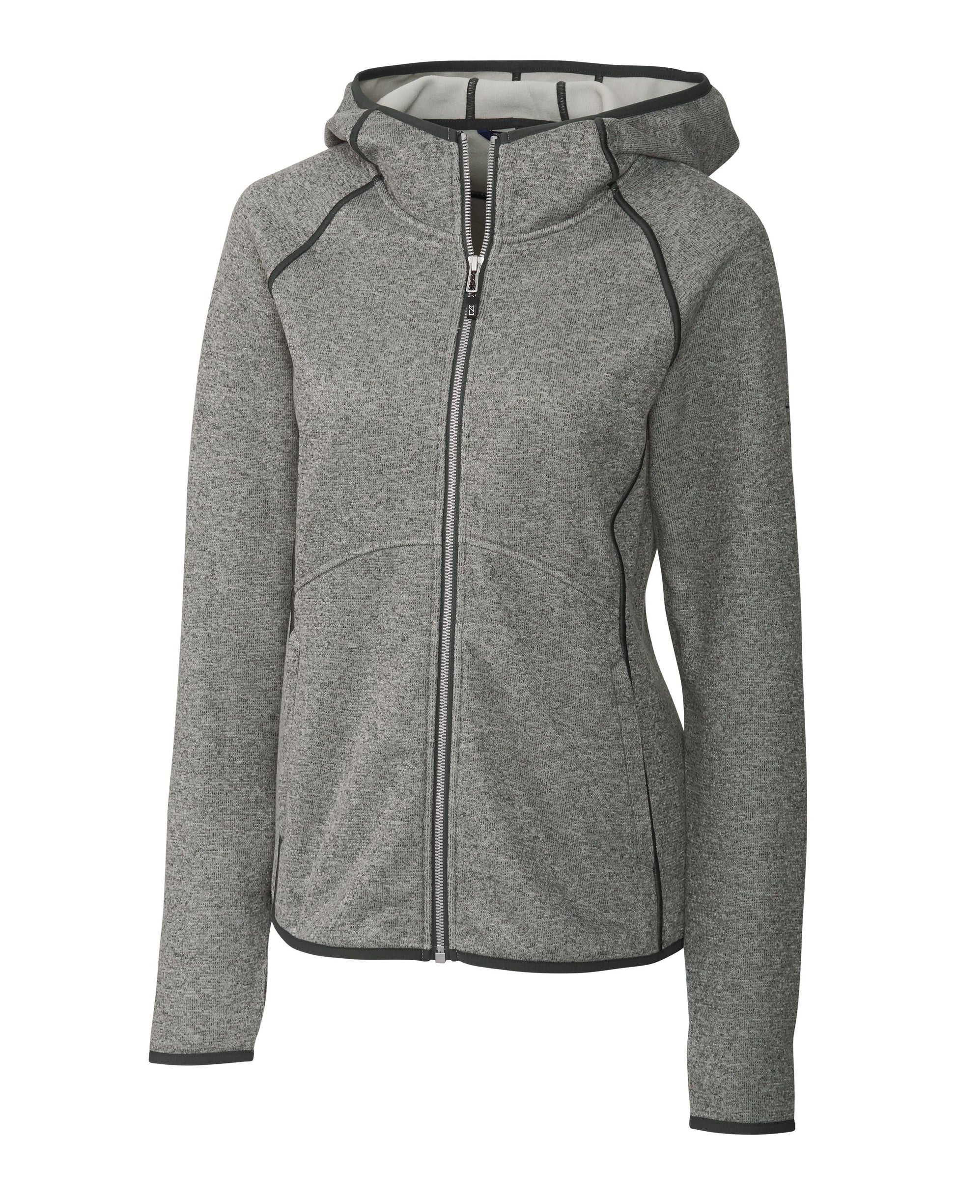 Cutter & Buck Women's Mainsail Sweater-Knit Full Zip Hooded Jacket