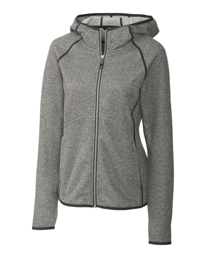 Cutter & Buck Women's Mainsail Sweater-Knit Full Zip Hooded Jacket