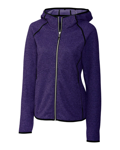Cutter & Buck Women's Mainsail Sweater-Knit Full Zip Hooded Jacket