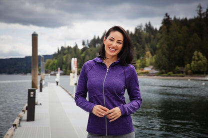 Cutter & Buck Women's Mainsail Sweater-Knit Full Zip Hooded Jacket