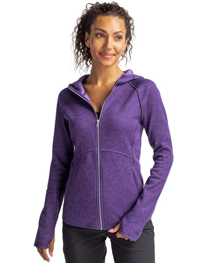 Cutter & Buck Women's Mainsail Sweater-Knit Full Zip Hooded Jacket