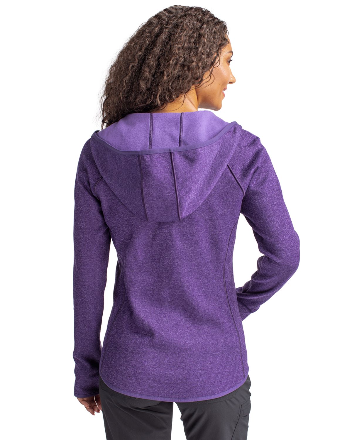 Cutter & Buck Women's Mainsail Sweater-Knit Full Zip Hooded Jacket