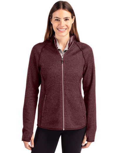 Cutter & Buck Women's Mainsail Sweater-Knit Full Zip Hooded Jacket